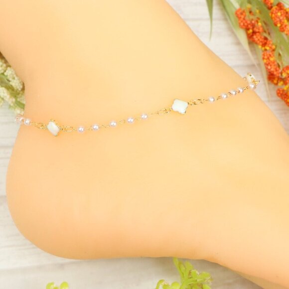 "Handmade Anklet – Elegant & Delicate Jewelry for Women | UNVRC1340 - Picture 10 of 10